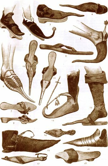 Особенности средневековой обуви